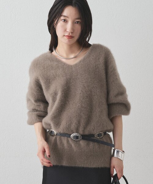 ラウンジドレス　FURカシミヤVニット Loungedress ニット セーター FURカシミヤVニット レディース