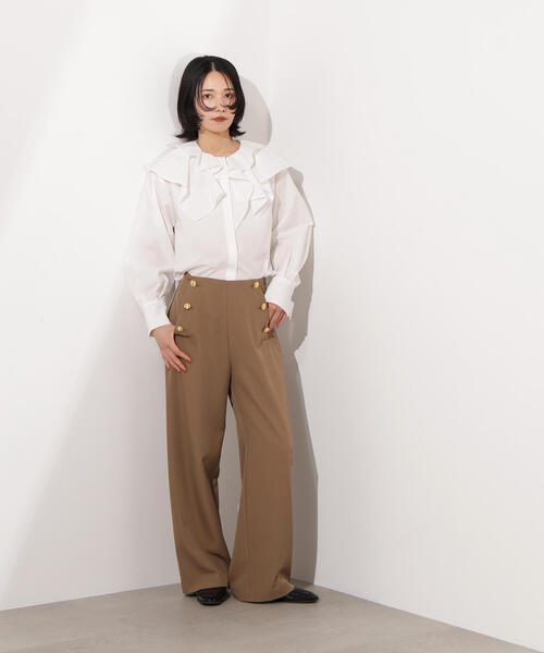 our 新作 フリルカラーブラウス ベージュ N.Natural Beauty Basic（エヌ ナチュラルビューティーベーシック