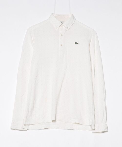 LACOSTE 「LACOSTE」 ドット柄長袖シャツ 2 ホワイト メンズ LACOSTE 「LACOSTE」 ドット柄長袖シャツ 2 ホワイト メンズ