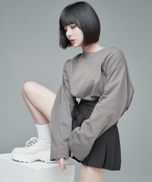 「ADRER」 長袖Tシャツ SMALL パープル メンズ_画像9