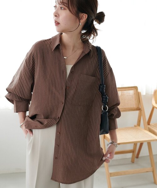 DISCOAT　配色ストライプシャツ　新品未使用 Discoat（ディスコート） ブラウス シャツ 配色ストライプシャツ