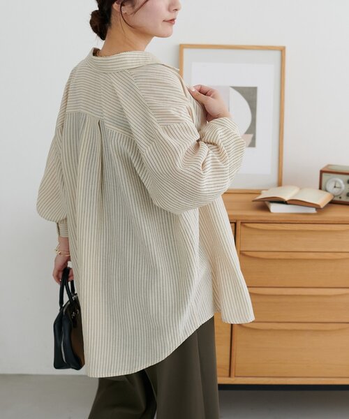 Discoat（ディスコート） ブラウス シャツ 配色ストライプシャツ