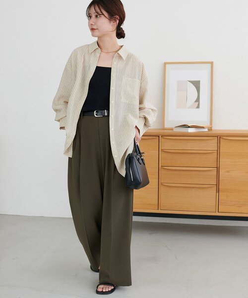 Discoat（ディスコート） ブラウス シャツ 配色ストライプシャツ