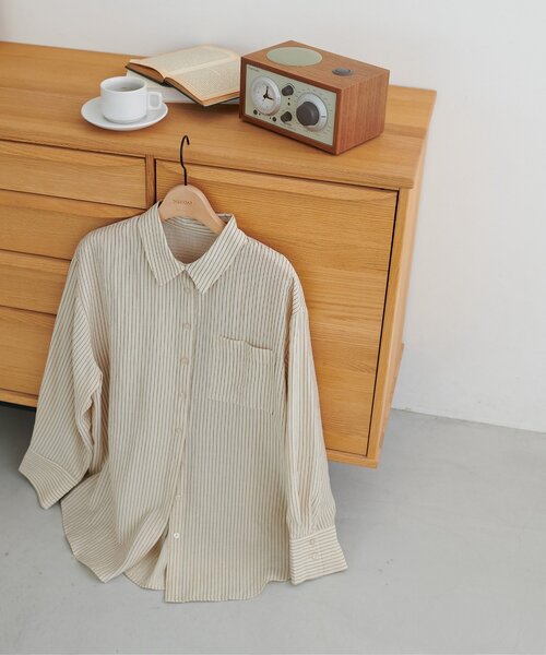 Discoat（ディスコート） ブラウス シャツ 配色ストライプシャツ
