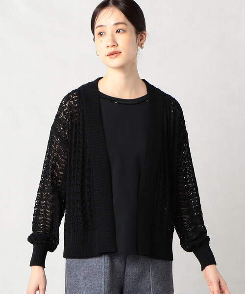 「Comme ca Mature」 ニットカーディガン FREE ネイビー レディース_画像3