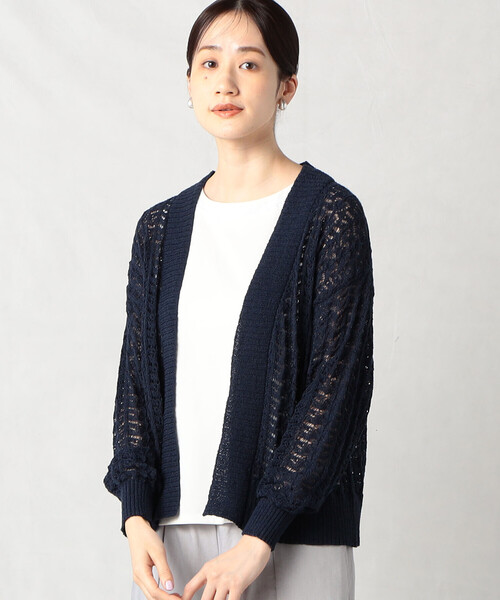 「Comme ca Mature」 ニットカーディガン FREE ネイビー レディース_画像5