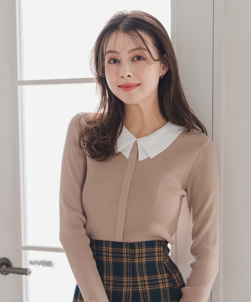 ミッシュマッシュ毛ふわふわVネックニット冬パールバー秋レディースMサイズベージュ MISCH MASCH - ミッシュマッシュ毛ふわふわVネックニット冬パールバー