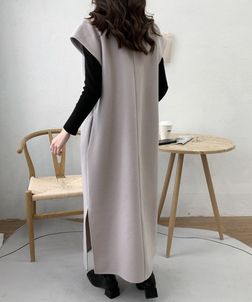 「ECLIN」 ノースリーブワンピース FREE ブラック レディース_画像2