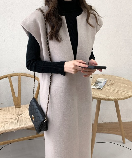 「ECLIN」 ノースリーブワンピース FREE ブラック レディース_画像6