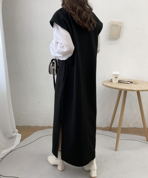 「ECLIN」 ノースリーブワンピース FREE ブラック レディース_画像8