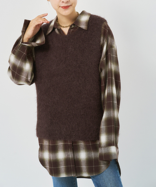 Spick＆Span（スピック アンド スパン） ベスト ジレ アルパカ混ニット