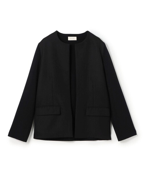 DES PRÉS ウールファブリックコンビ クルーネックジャケット デプレ DES PRES（デプレ） ジャケット ノーカラージャケット ウール