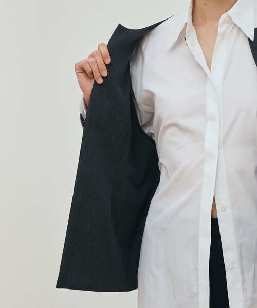 DES PRES ループヤーンドビー ノーカラージャケット フリーサイズ ウール セール】 ループヤーンドビー ノーカラージャケット （ノーカラー