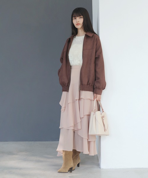 VIS（ビス） ブルゾン アウター 合皮＆スエードライクジップアップ