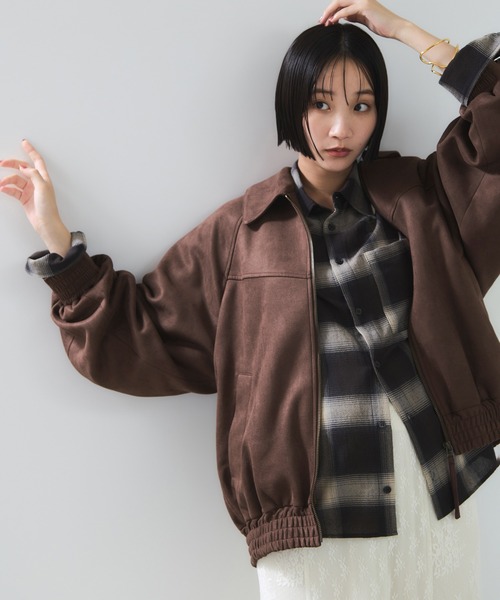 VIS（ビス） ブルゾン アウター 合皮＆スエードライクジップアップ