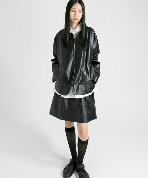 Bshop ジャケット ノーカラージャケット eunoia | フェイクレザー