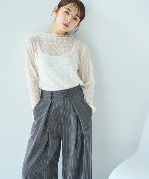 mil（ミル） スラックス パンツ ワイドタックパンツ「588097