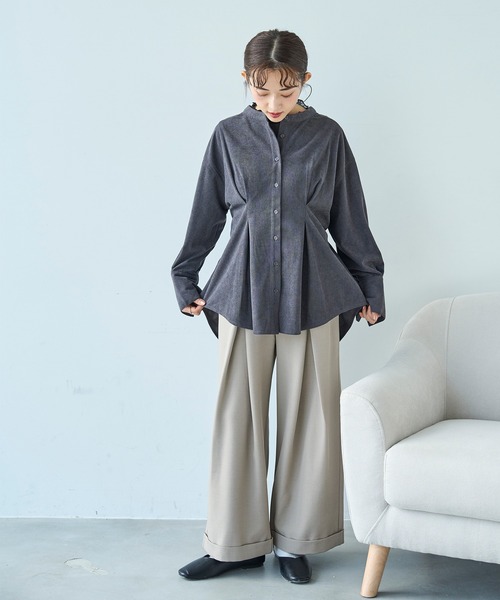 mil（ミル） スラックス パンツ ワイドタックパンツ「588097