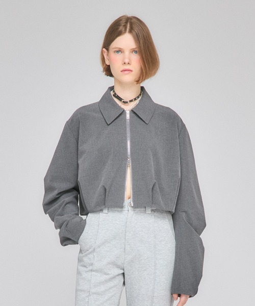 ブルゾン アウター 「Nora Lily」「elle」Tuck Egg Silhouette Blouson 