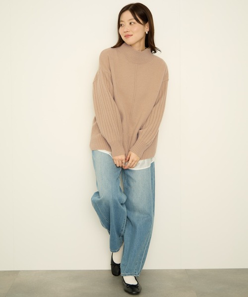 NAVY ニット セーター もちりハイネックニット レディース : ZOZOTOWN