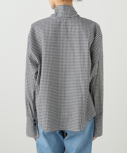 ブラウス シャツ PROVOKE/プロヴォーク ギンガムボウタイシャツ PV