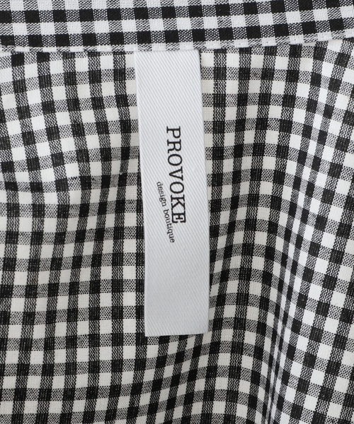 ブラウス シャツ PROVOKE/プロヴォーク ギンガムボウタイシャツ PV