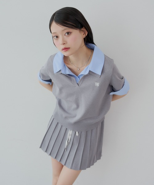 「Chico」 半袖ニット FREE グレー レディース_画像6