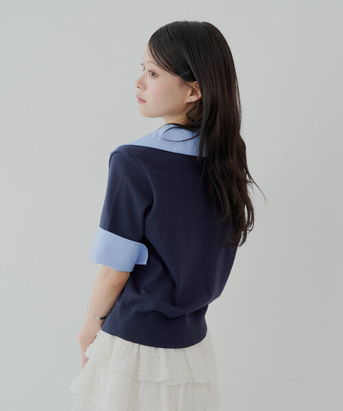 「Chico」 半袖ニット FREE グレー レディース_画像9