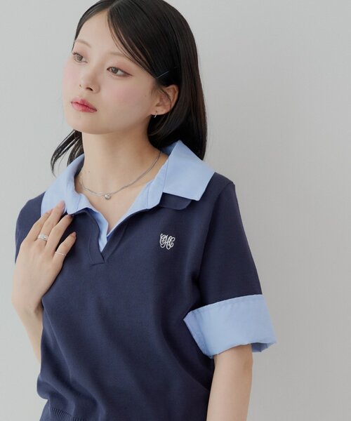 「Chico」 半袖ニット FREE グレー レディース_画像10