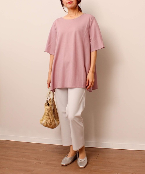 「MB mint breeze」 パンツ 3L ライトグレー レディース_画像5