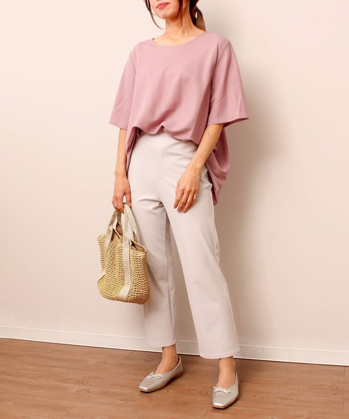 「MB mint breeze」 パンツ 3L ライトグレー レディース_画像6