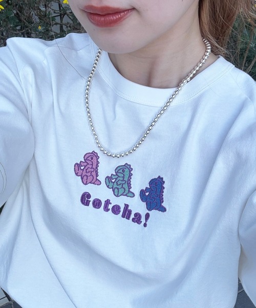 「DOUBLE NAME」 半袖Tシャツ FREE オフホワイト レディース_画像5