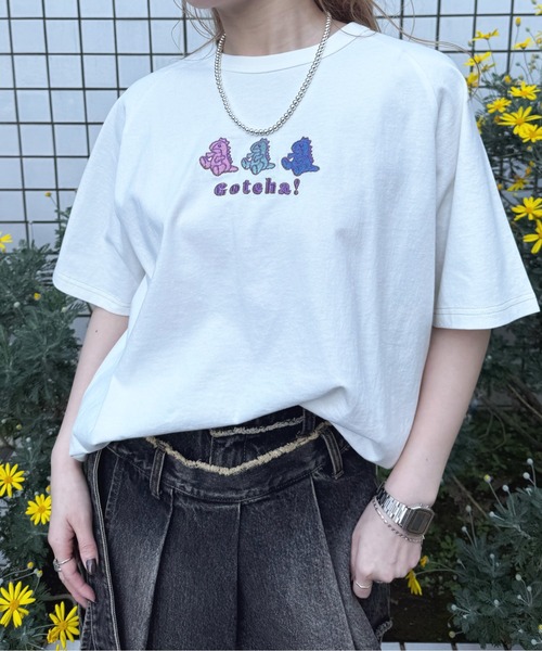 「DOUBLE NAME」 半袖Tシャツ FREE オフホワイト レディース_画像6