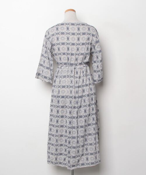 「Lugnoncure」 半袖ワンピース M ブルー レディース_画像2