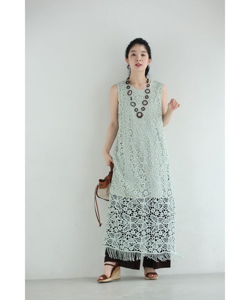 「CAWAII」 ノースリーブワンピース FREE グリーン レディース_画像5