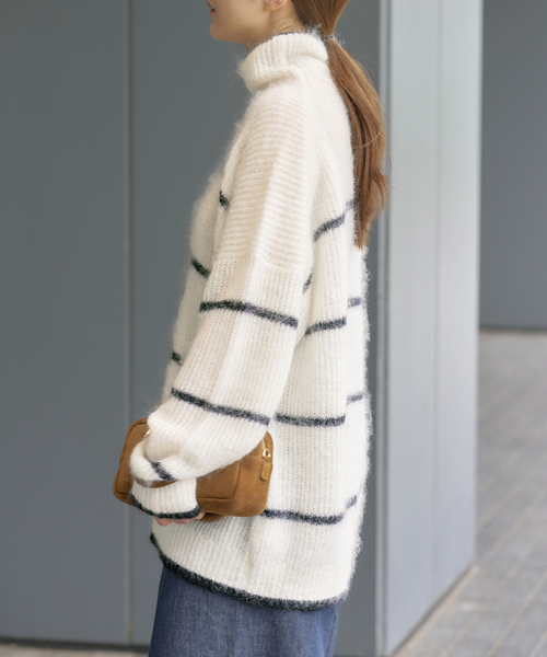 IENA　ハンドモヘヤプルオーバー　ざっくり編みニット　オフホワイト　近年モデル IENA｜キッドモヘヤミックス 片畦プルオーバー | Rakuten Fashion(楽天