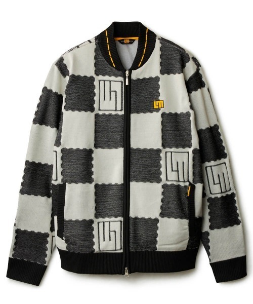 ゴルフ レディース ニットブルゾン ジャケット 裏地蓄熱 防寒 M ラウドマウス ブルゾン アウター 「Loudmouth/ラウドマウス」手書き風ニットブルゾン