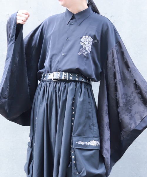 REZEN（リゼン） シャツ 牡丹刺繍和袖シャツ メンズ : ZOZOTOWN Yahoo