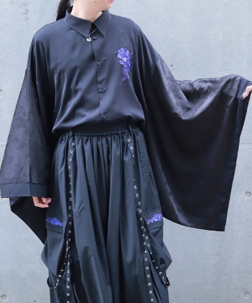 REZEN（リゼン） シャツ 牡丹刺繍和袖シャツ メンズ : ZOZOTOWN Yahoo