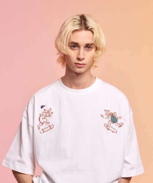 「rehacer」 半袖Tシャツ MEDIUM ベージュ メンズ_画像4