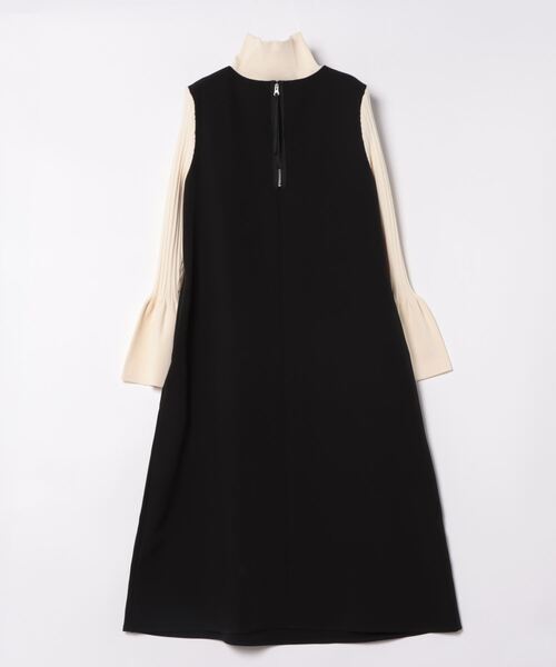LANVIN en Bleu 「LANVIN Bleu」 長袖ワンピース 36 オフホワイト