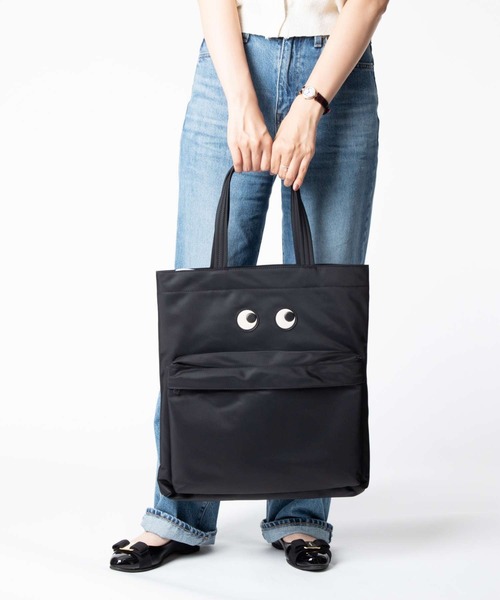 ひ*こ様 Anya Hindmarch ブラック トートバッグ ANYA HINDMARCH（アニヤ・ハインドマーチ） トートバッグ FREE