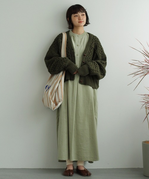 「Crisp」 ニットカーディガン FREE ベージュ レディース_画像3