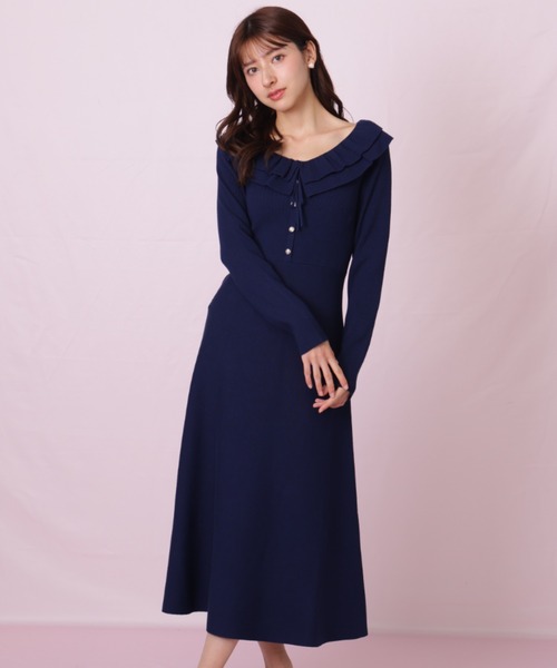 ジル バイ ジル スチュアート（JILL by JILL STUART）/フリル襟バイカラーニットワンピース JILL by JILL STUART（ジルバイジルスチュアート） ワンピース フリル