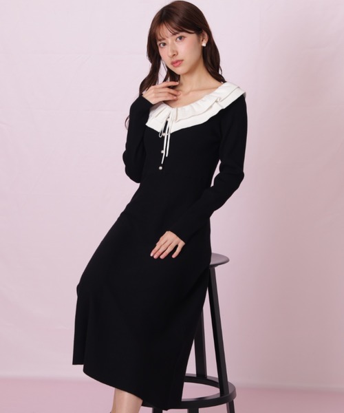 GUCCI セーラー襟 ニットワンピース　S（165/88Y）長袖♧ JILL by JILL STUART（ジルバイジルスチュアート） ワンピース フリル