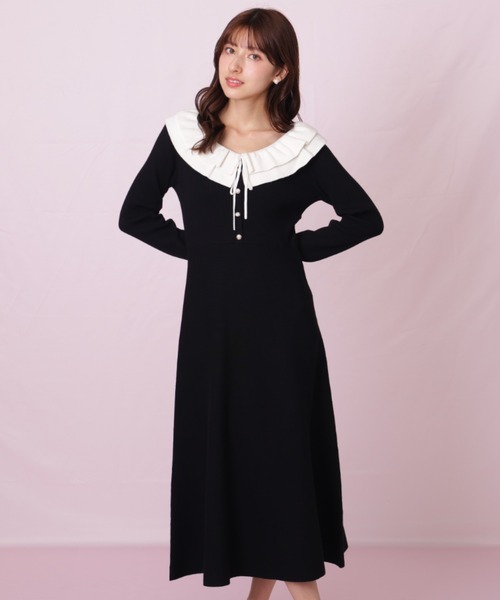 【sunny様用】ニットワンピース　ブラック　フリルワンピース　フリル　ドレス JILL by JILL STUART（ジルバイジルスチュアート） ワンピース フリル