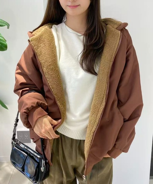 コート アウター リバーシブルボアジャケット レディース : ZOZOTOWN 