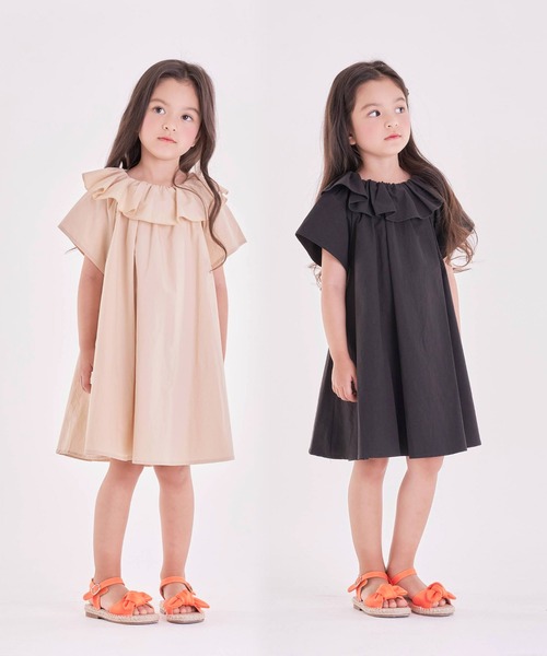 「Rora」 「KIDS」半袖ワンピース 110cm チャコールグレー キッズ_画像5