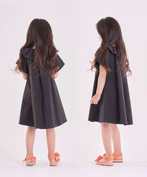 「Rora」 「KIDS」半袖ワンピース 110cm チャコールグレー キッズ_画像8