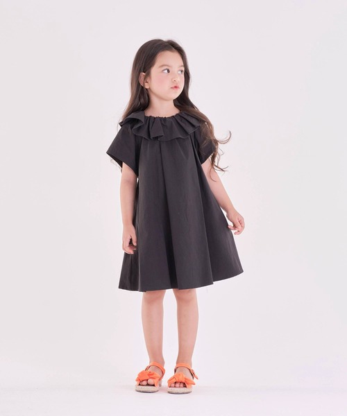 「Rora」 「KIDS」半袖ワンピース 110cm チャコールグレー キッズ_画像9